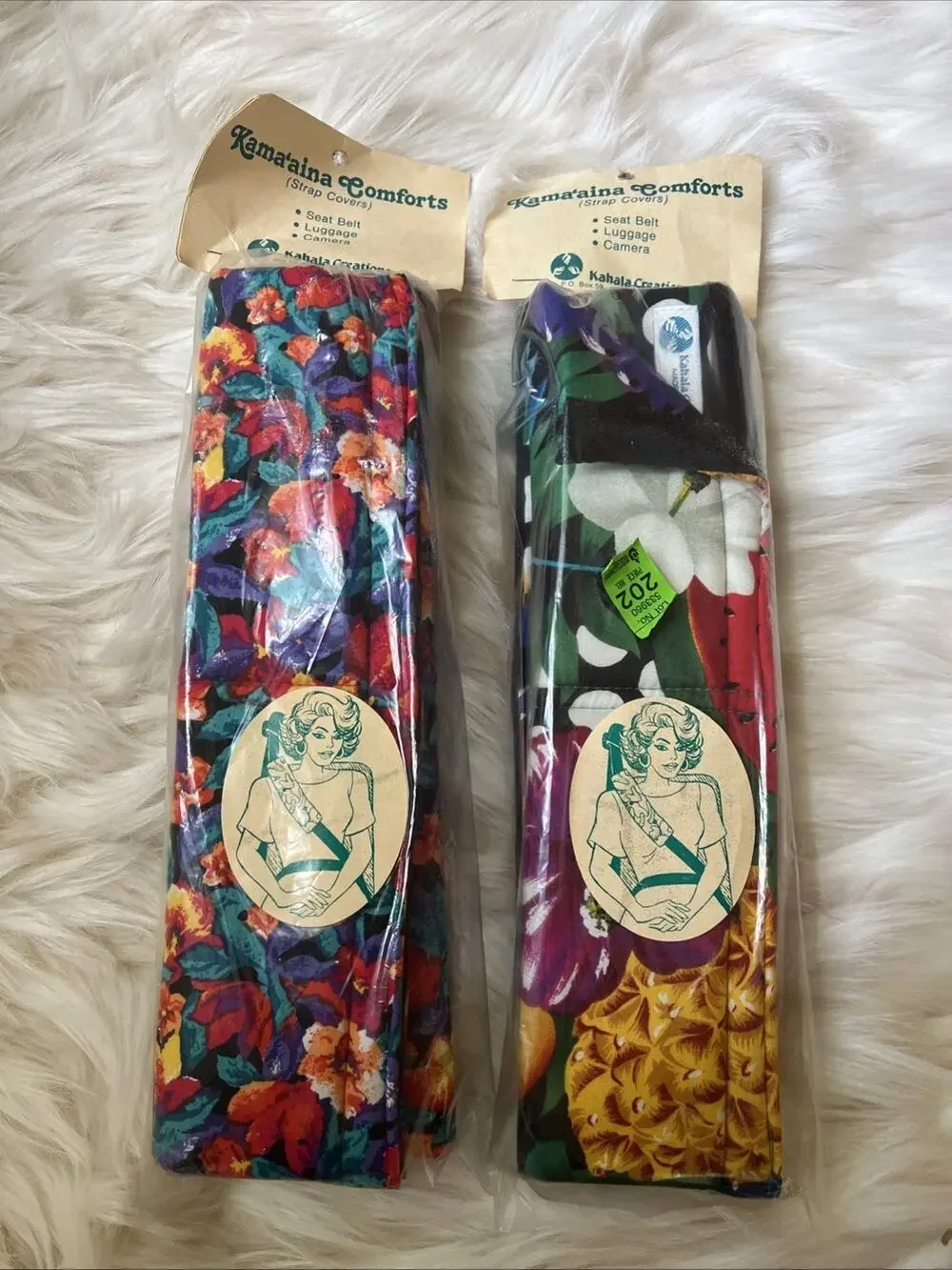 Vintage Kahala Creations Hawaii Kamaaina Comforts Strap Covers NWT Set of 2